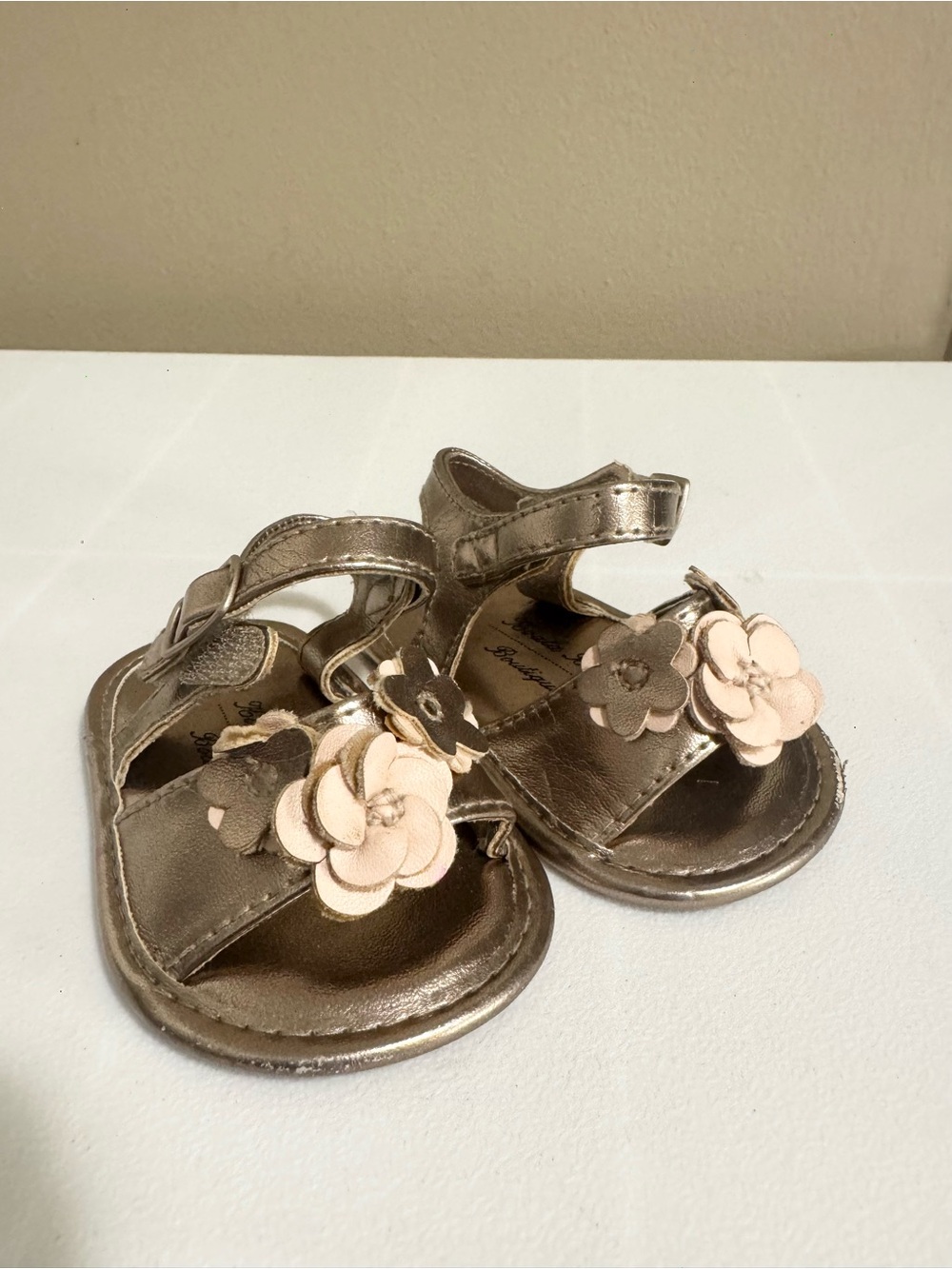 Infant Koala Baby Boutique Gold Velcro Sandals